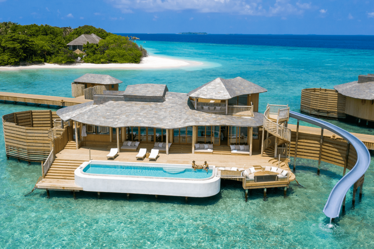 a resort on the water in the maldives